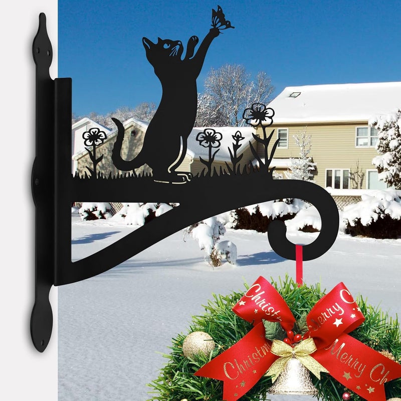 Muuruu Plant Hangers Outdoor & Indoor, Plant Hooks for Hanging Baskets, Heavy Duty Wall Hanger, Metal Wall Mount Holder for Flower Basket, Bird Feeder, Lantern, Wind Chimes-Patio, Garden, Home Decor (Cat) - Image 5